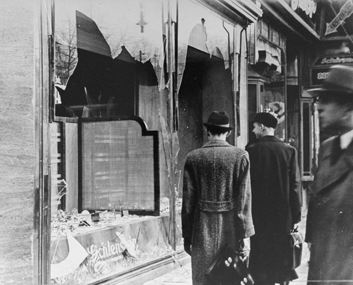 A shop destroyed during Kristalnacht